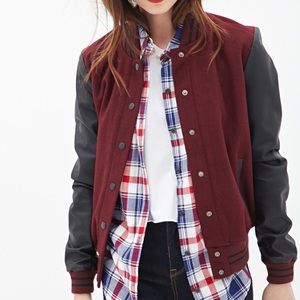 Faus Leather Varsity Jacket